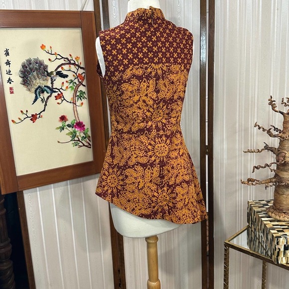 Solar Bohemian Print Asymmetrical Short Sleeve Top - Picture 5 of 9